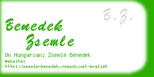 benedek zsemle business card